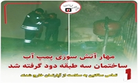 مهار آتش سوزی پمپ آب، ساختمان سه طبقه دود گرفته شد